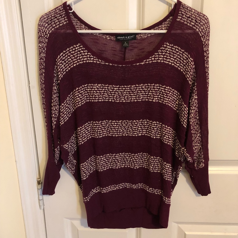 Maroon light weight 3/4 sleeve top